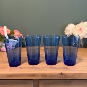 Set of 4 Vintage Cobalt Blue Highball Glasses – Midnights Era Tumblers